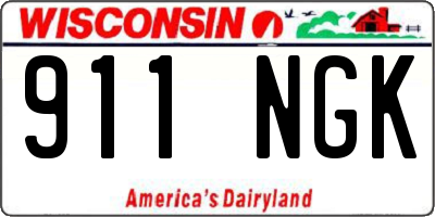 WI license plate 911NGK