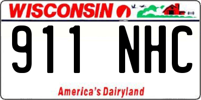 WI license plate 911NHC