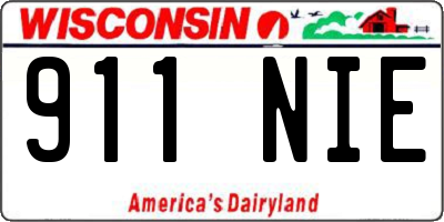 WI license plate 911NIE