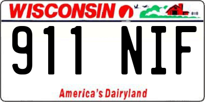 WI license plate 911NIF