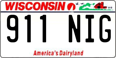 WI license plate 911NIG