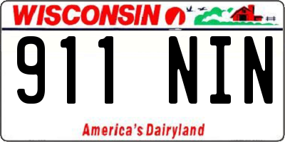 WI license plate 911NIN