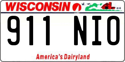 WI license plate 911NIO