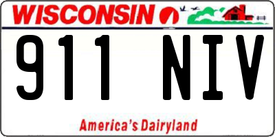WI license plate 911NIV