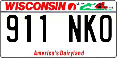 WI license plate 911NKO