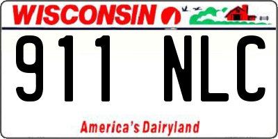 WI license plate 911NLC