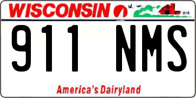 WI license plate 911NMS
