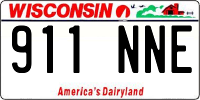 WI license plate 911NNE