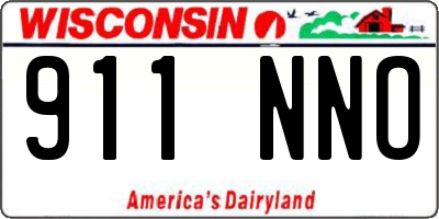 WI license plate 911NNO