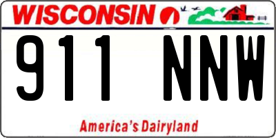 WI license plate 911NNW