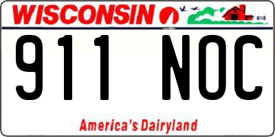 WI license plate 911NOC