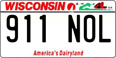 WI license plate 911NOL