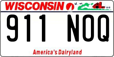 WI license plate 911NOQ