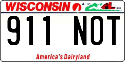 WI license plate 911NOT
