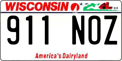 WI license plate 911NOZ