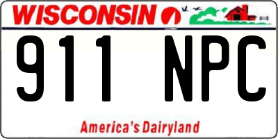 WI license plate 911NPC