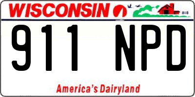 WI license plate 911NPD