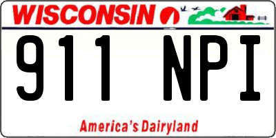 WI license plate 911NPI