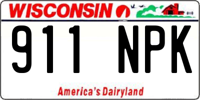 WI license plate 911NPK