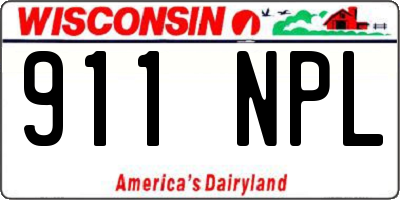 WI license plate 911NPL
