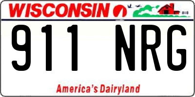 WI license plate 911NRG