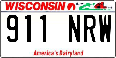WI license plate 911NRW