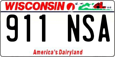 WI license plate 911NSA