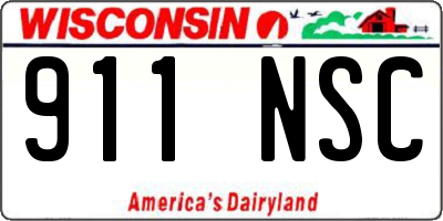 WI license plate 911NSC