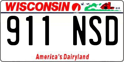 WI license plate 911NSD