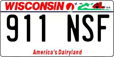 WI license plate 911NSF
