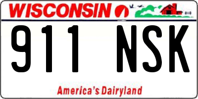 WI license plate 911NSK
