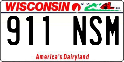 WI license plate 911NSM
