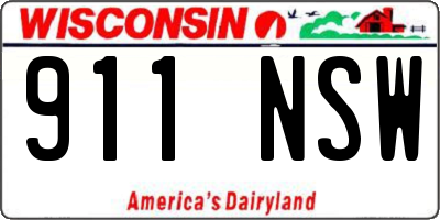 WI license plate 911NSW