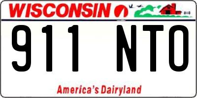 WI license plate 911NTO