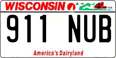 WI license plate 911NUB