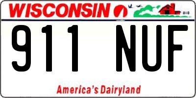 WI license plate 911NUF