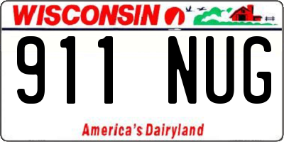 WI license plate 911NUG