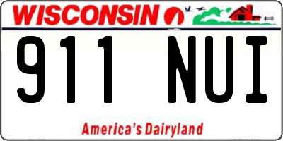 WI license plate 911NUI