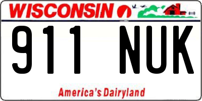 WI license plate 911NUK