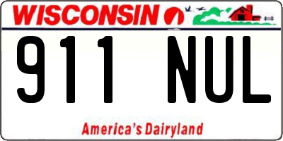 WI license plate 911NUL