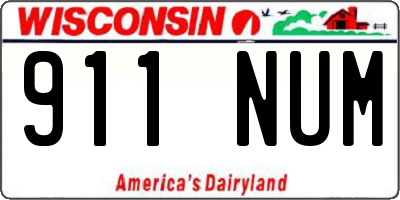 WI license plate 911NUM