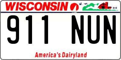 WI license plate 911NUN