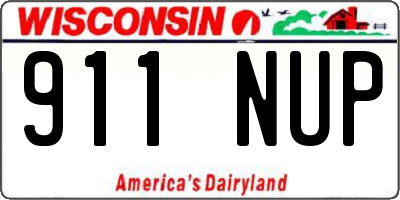 WI license plate 911NUP