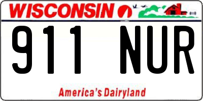 WI license plate 911NUR