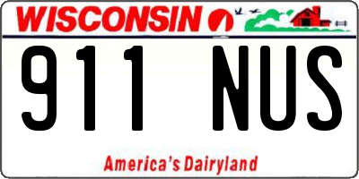 WI license plate 911NUS