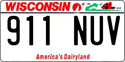 WI license plate 911NUV