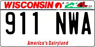 WI license plate 911NWA