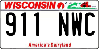 WI license plate 911NWC