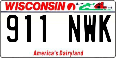 WI license plate 911NWK
