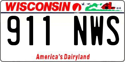WI license plate 911NWS